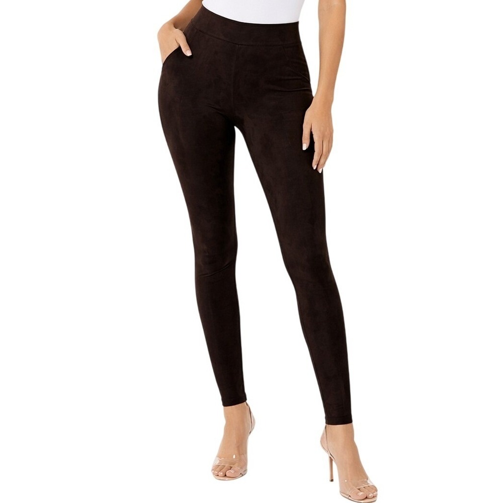 *RARE-SALES SAMPLE* Spanx Faux Suede Leggings Women M Black High Rise